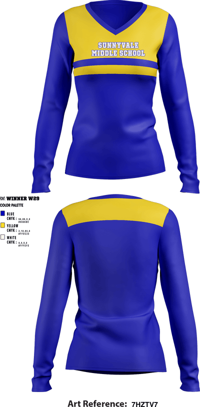 Sunnyvale Middle School 55782531 Women's Long Sleeve V-neck Shirt - 1