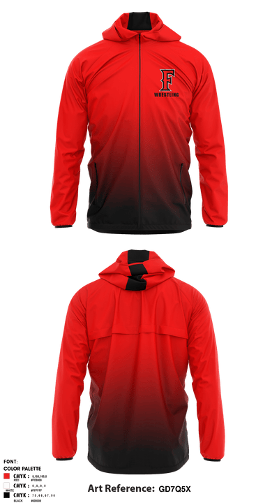 Frontier Senior High School Wrestling 68856248 Windbreaker - 4