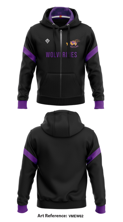 Bayfield High School Wolverine Wrestling 12563636 Zip Hoodie - 2