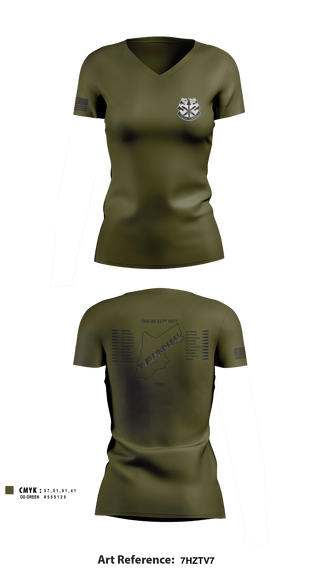 Women's Short Sleeve Vneck Shirt, , Army, Teamtime, Team time, sublimation, custom sports apparel, team uniforms, spirit wear, spiritwear, sports uniforms, custom shirts, team store, custom team store, fundraiser sports, apparel fundraiser