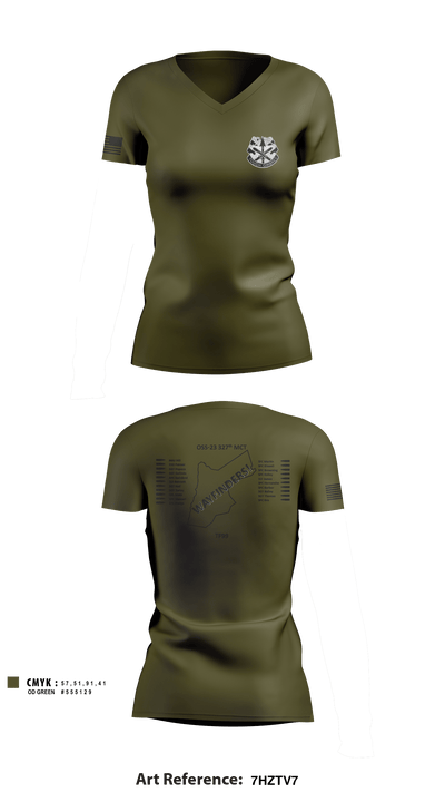 327th MCT 96493981 Women's Short Sleeve V-neck Shirt - 7