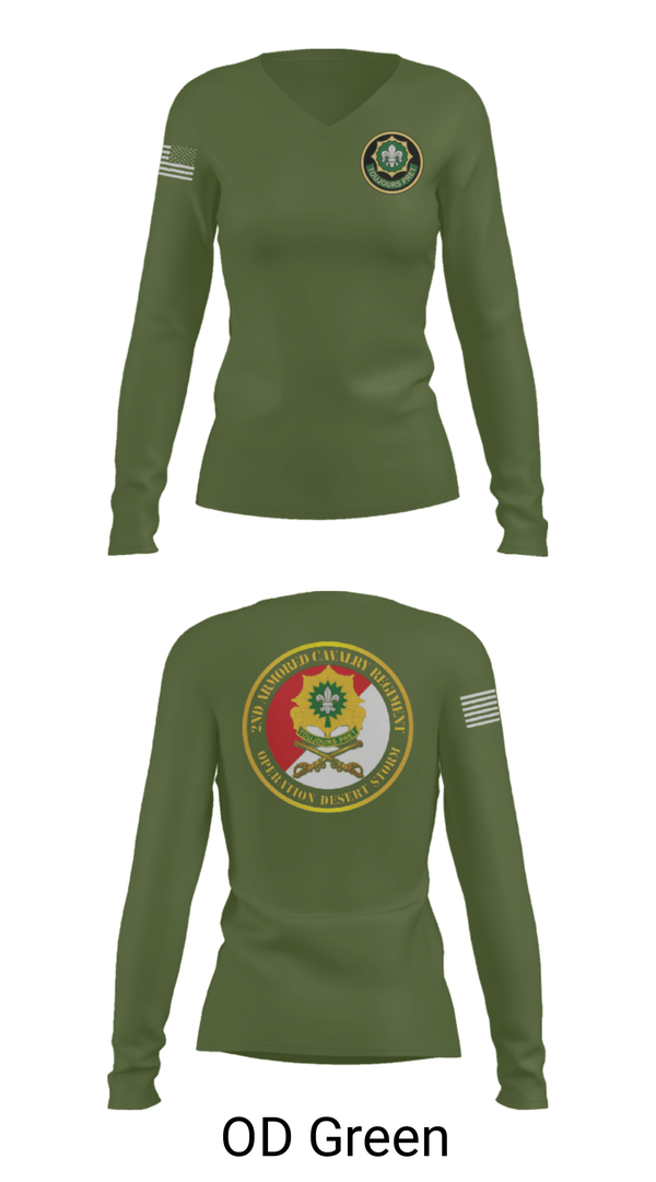 Women's Long Sleeve Vneck Shirt, , Army, Teamtime, Team time, sublimation, custom sports apparel, team uniforms, spirit wear, spiritwear, sports uniforms, custom shirts, team store, custom team store, fundraiser sports, apparel fundraiser