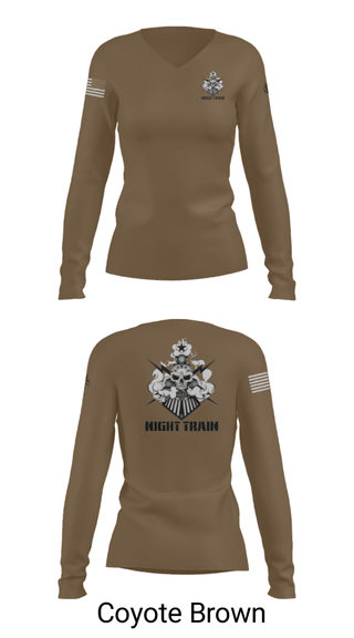 Women's Long Sleeve Vneck Shirt, , Army, Teamtime, Team time, sublimation, custom sports apparel, team uniforms, spirit wear, spiritwear, sports uniforms, custom shirts, team store, custom team store, fundraiser sports, apparel fundraiser