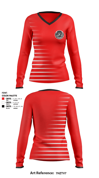 Bloomsburg 23436632 Women's Long Sleeve V-neck Shirt - 1