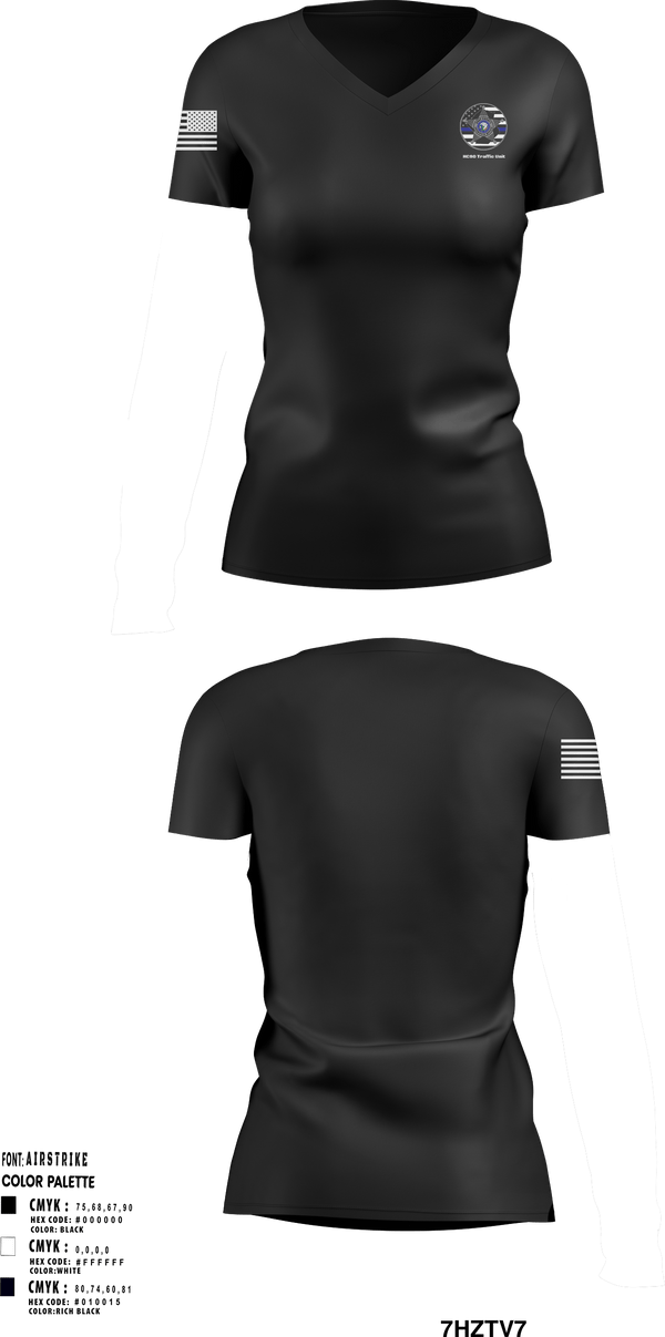 Women's Short Sleeve Vneck Shirt, HCSO Traffic Unit, Police, Teamtime, Team time, sublimation, custom sports apparel, team uniforms, spirit wear, spiritwear, sports uniforms, custom shirts, team store, custom team store, fundraiser sports, apparel fundraiser