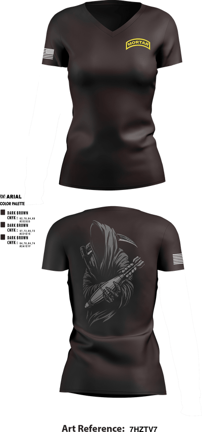 BASHER PLATOON 6768225 Women's Short Sleeve V-neck Shirt - 1