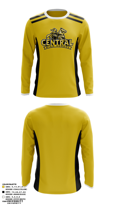 Central HS Football 61627398 Long Sleeve Performance Shirt - 1