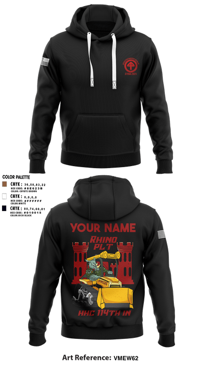 HHC 1-114 Infantry Brigade 59777131 Hoodie - 6