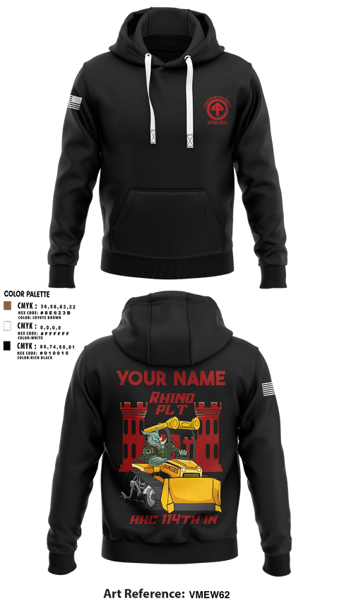 Hoodie, HHC 1-114 Infantry Brigade, , Teamtime, Team time, sublimation, custom sports apparel, team uniforms, spirit wear, spiritwear, sports uniforms, custom shirts, team store, custom team store, fundraiser sports, apparel fundraiser