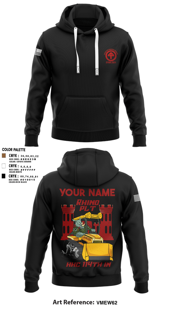 Hoodie, HHC 1-114 Infantry Brigade, , Teamtime, Team time, sublimation, custom sports apparel, team uniforms, spirit wear, spiritwear, sports uniforms, custom shirts, team store, custom team store, fundraiser sports, apparel fundraiser
