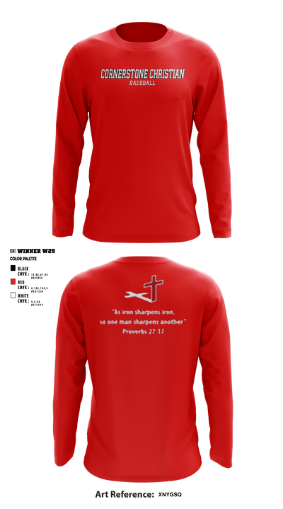 Cornerstone Christian School 7784848 Long Sleeve Performance Shirt - 2