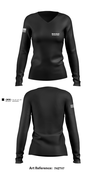 Myrtle Beach Recruiting Station 36911111 Women's Long Sleeve V-neck Shirt - 1