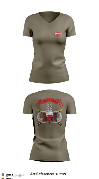Women's Short Sleeve Vneck Shirt, , Army, Teamtime, Team time, sublimation, custom sports apparel, team uniforms, spirit wear, spiritwear, sports uniforms, custom shirts, team store, custom team store, fundraiser sports, apparel fundraiser