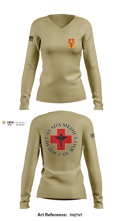 Medics, 1-43 ADA 28999239 Women's Long Sleeve V-neck Shirt - 2