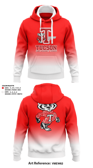 Hoodie, Tucson High Magnet School Tennis, Tennis, Teamtime, Team time, sublimation, custom sports apparel, team uniforms, spirit wear, spiritwear, sports uniforms, custom shirts, team store, custom team store, fundraiser sports, apparel fundraiser