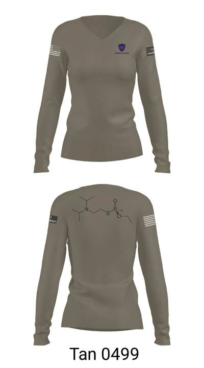 792nd Chemical Company 62640227 Women's Long Sleeve V-neck Shirt - 41