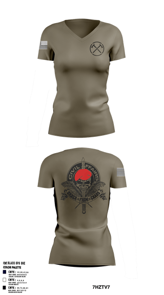 Women's Short Sleeve Vneck Shirt, , Army, Teamtime, Team time, sublimation, custom sports apparel, team uniforms, spirit wear, spiritwear, sports uniforms, custom shirts, team store, custom team store, fundraiser sports, apparel fundraiser