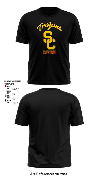 University Of Southern California Diving 38780209 Short Sleeve Performance Shirt - 17