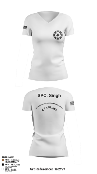 Women's Short Sleeve Vneck Shirt, 227TH ICTC, Army, Teamtime, Team time, sublimation, custom sports apparel, team uniforms, spirit wear, spiritwear, sports uniforms, custom shirts, team store, custom team store, fundraiser sports, apparel fundraiser