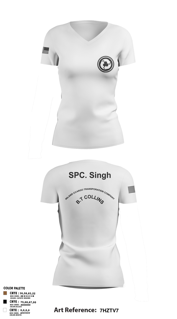 Women's Short Sleeve Vneck Shirt, 227TH ICTC, Army, Teamtime, Team time, sublimation, custom sports apparel, team uniforms, spirit wear, spiritwear, sports uniforms, custom shirts, team store, custom team store, fundraiser sports, apparel fundraiser