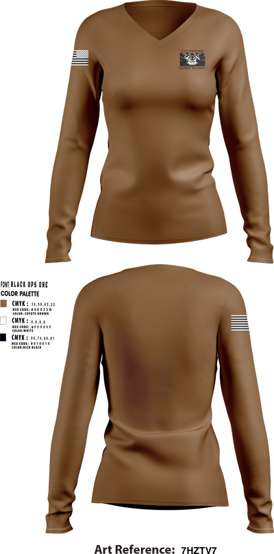 G Co 106th BSB 87834458 Women's Long Sleeve V-neck Shirt - 3