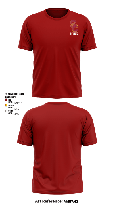University Of Southern California Diving 38780209 Short Sleeve Performance Shirt - 36