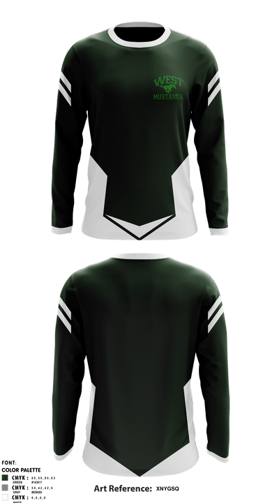 West Junior High School 88605440 Long Sleeve Performance Shirt - 1