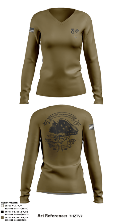 411th ecc 51393105 Women's Long Sleeve V-neck Shirt - 3