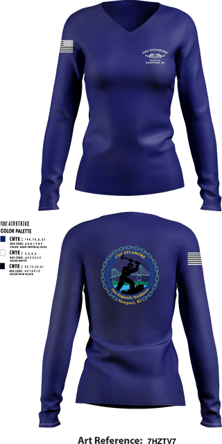 Women's Long Sleeve Vneck Shirt, , Coast Guard, Teamtime, Team time, sublimation, custom sports apparel, team uniforms, spirit wear, spiritwear, sports uniforms, custom shirts, team store, custom team store, fundraiser sports, apparel fundraiser