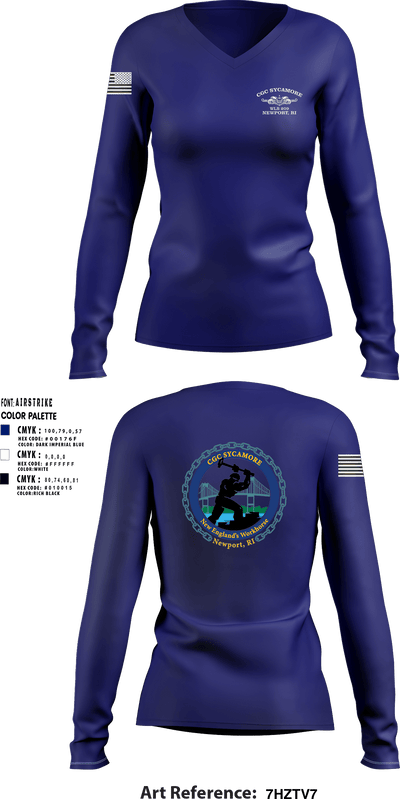 USCGC Sycamore 30451844 Women's Long Sleeve V-neck Shirt - 1