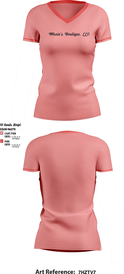 Mazie’s Boutique, LLC 53231046 Women's Short Sleeve V-neck Shirt - 1