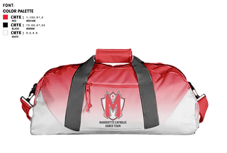 Duffle Bag, Marquette Catholic High School Dance, Spirit Store, Teamtime, Team time, sublimation, custom sports apparel, team uniforms, spirit wear, spiritwear, sports uniforms, custom shirts, team store, custom team store, fundraiser sports, apparel fundraiser