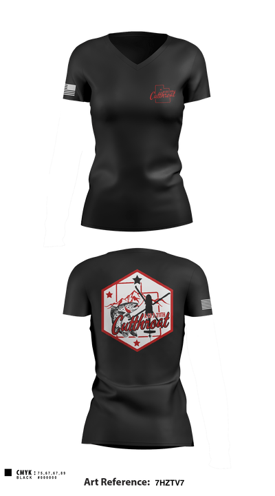 A Co. 2-211th GSAB 21328090 Women's Short Sleeve V-neck Shirt - 3
