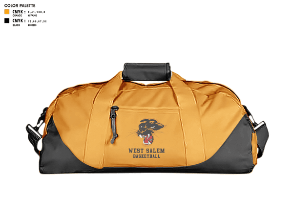 Duffle Bag, West Salem High School Basketball, Men's Basketball, Teamtime, Team time, sublimation, custom sports apparel, team uniforms, spirit wear, spiritwear, sports uniforms, custom shirts, team store, custom team store, fundraiser sports, apparel fundraiser