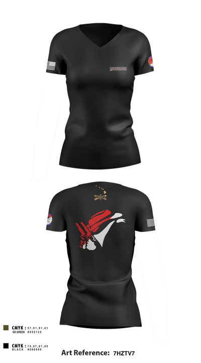 2-6 Cav Alpha troop Renegades 57667590 Women's Short Sleeve V-neck Shirt - 8