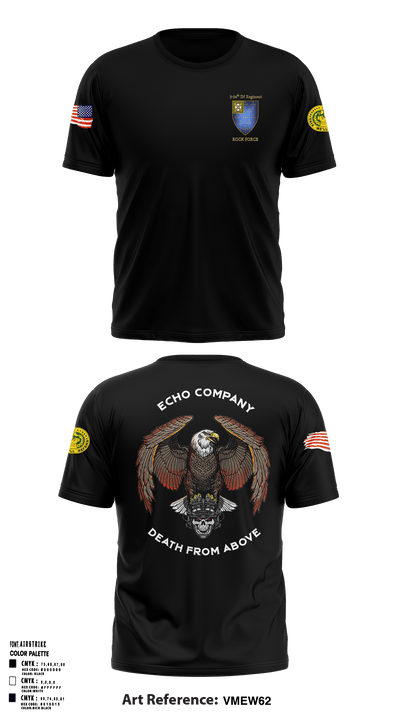 E Co 3-34 IN REG “Death from above” 14936905 Short Sleeve Performance Shirt - 4