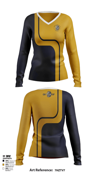Women's Long Sleeve Vneck Shirt, Christ'S Household Of Faith High School, Spirit Store, Teamtime, Team time, sublimation, custom sports apparel, team uniforms, spirit wear, spiritwear, sports uniforms, custom shirts, team store, custom team store, fundraiser sports, apparel fundraiser