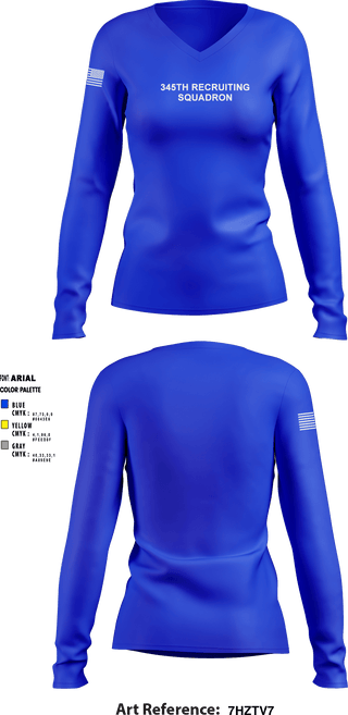 Women's Long Sleeve Vneck Shirt, , Air Force, Teamtime, Team time, sublimation, custom sports apparel, team uniforms, spirit wear, spiritwear, sports uniforms, custom shirts, team store, custom team store, fundraiser sports, apparel fundraiser