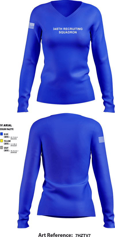 345th Recruiting Squadron 28911257 Women's Long Sleeve V-neck Shirt - 1