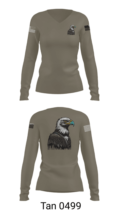 768 EABS 28979729 Women's Long Sleeve V-neck Shirt - 41