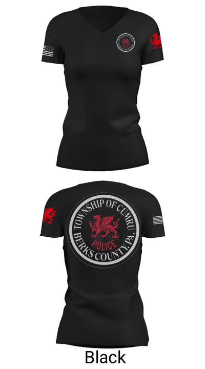 Cumru Township Police Department 51798017 Women's Short Sleeve V-neck Shirt - 21