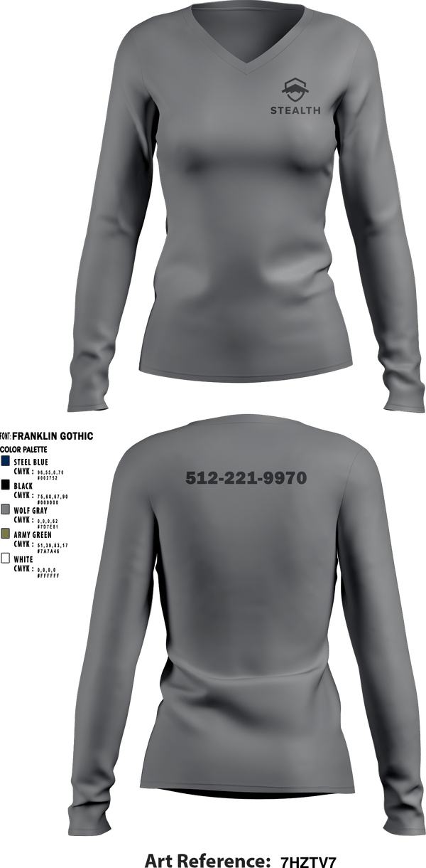 Women's Long Sleeve Vneck Shirt, Stealth customs, , Teamtime, Team time, sublimation, custom sports apparel, team uniforms, spirit wear, spiritwear, sports uniforms, custom shirts, team store, custom team store, fundraiser sports, apparel fundraiser