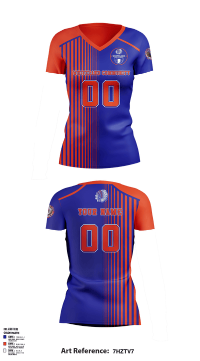 Whiteland Community High School Volleyball 82178540 Women's Short Sleeve V-neck Shirt - 2