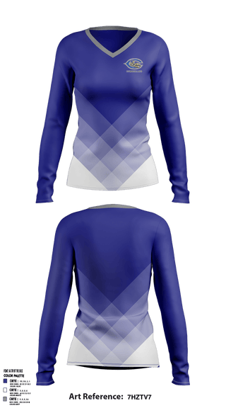 Women's Long Sleeve Vneck Shirt, Cumberland High School, School Spirit Store, Teamtime, Team time, sublimation, custom sports apparel, team uniforms, spirit wear, spiritwear, sports uniforms, custom shirts, team store, custom team store, fundraiser sports, apparel fundraiser
