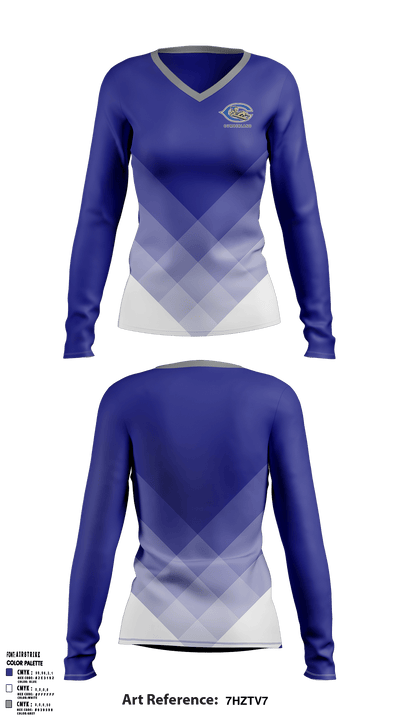 Cumberland High School 75746693 Women's Long Sleeve V-neck Shirt - 1