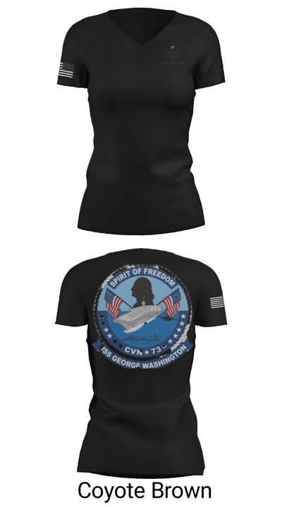 USS GEORGE WASHINGTON INFORMATION TECHNICIANS 62071140 Women's Short Sleeve V-neck Shirt - 20