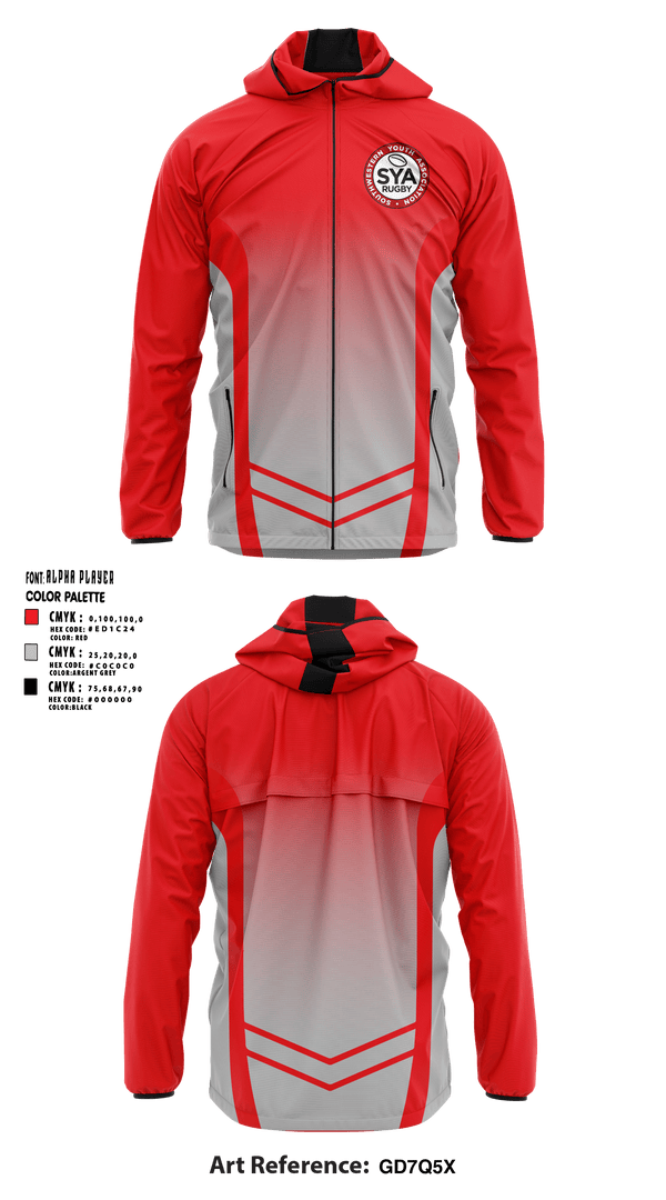 Windbreaker, Southwestern Youth Association Rugby, Rugby, Teamtime, Team time, sublimation, custom sports apparel, team uniforms, spirit wear, spiritwear, sports uniforms, custom shirts, team store, custom team store, fundraiser sports, apparel fundraiser