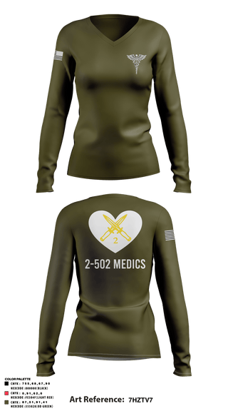 Women's Long Sleeve Vneck Shirt, , Army, Teamtime, Team time, sublimation, custom sports apparel, team uniforms, spirit wear, spiritwear, sports uniforms, custom shirts, team store, custom team store, fundraiser sports, apparel fundraiser