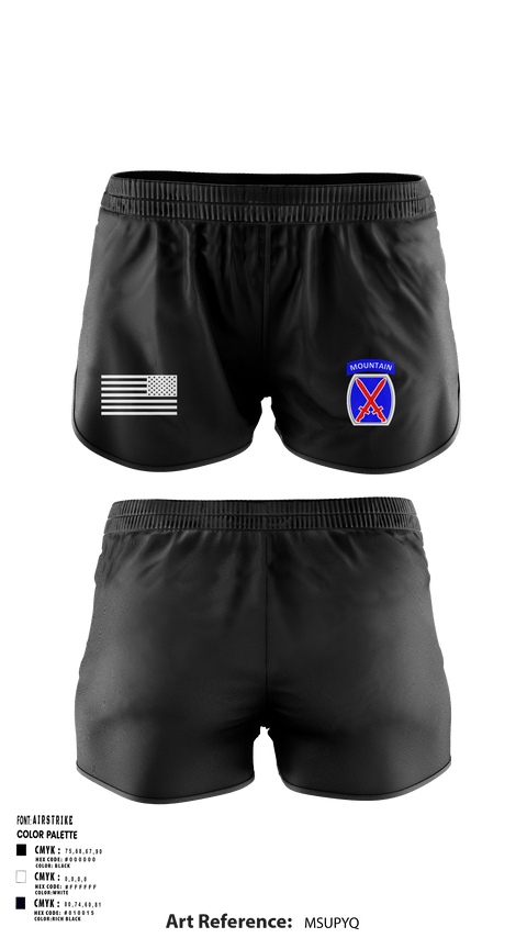 Women's Shorts, 10th Mountain Division, Army, Teamtime, Team time, sublimation, custom sports apparel, team uniforms, spirit wear, spiritwear, sports uniforms, custom shirts, team store, custom team store, fundraiser sports, apparel fundraiser