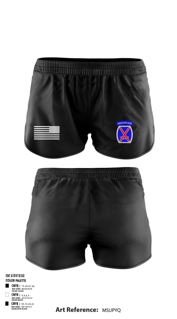 Women's Shorts, 10th Mountain Division, Army, Teamtime, Team time, sublimation, custom sports apparel, team uniforms, spirit wear, spiritwear, sports uniforms, custom shirts, team store, custom team store, fundraiser sports, apparel fundraiser